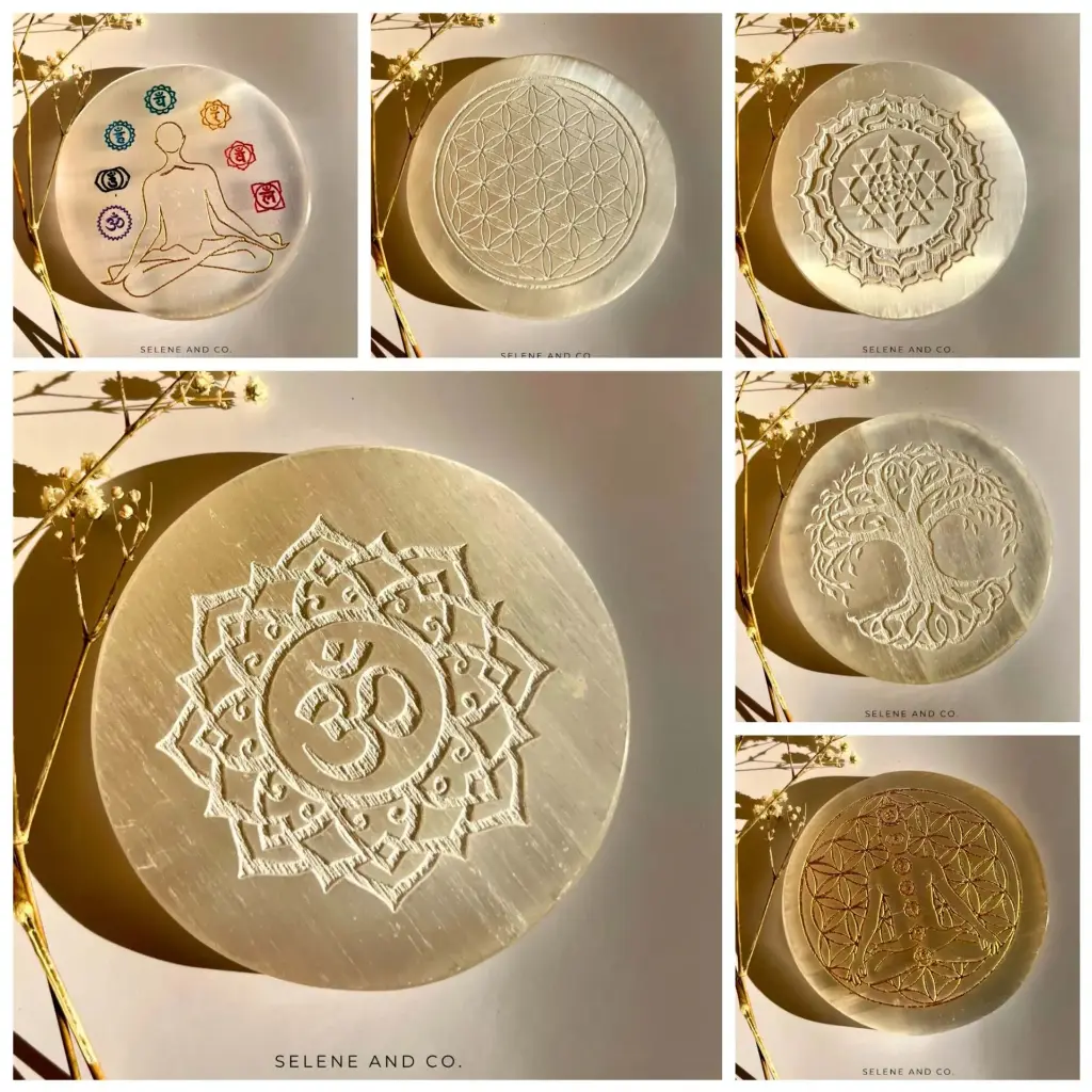 Selenite Charging Plates - 3 x 3 inch round